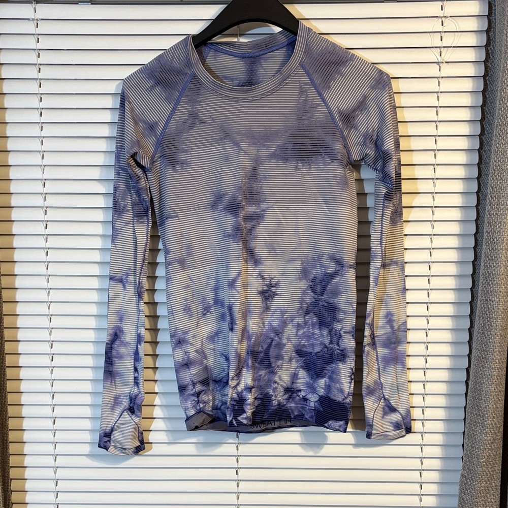 lululemon athletica Purple/Blue Tie-Dye Long Sleeve Top